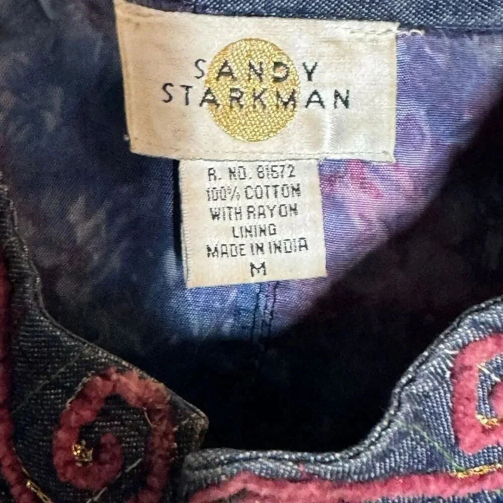 Sandy Starkman Vintage Patchwork Embroidered Coat… - image 7